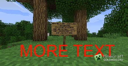 Скачать MORE TEXT SIGN Mod для Minecraft 1.4.7 бесплатно
