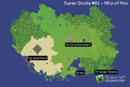 Скачать карту Super Docile#01 Hills of Moo для  minecraft 1.5.1 бесплатно